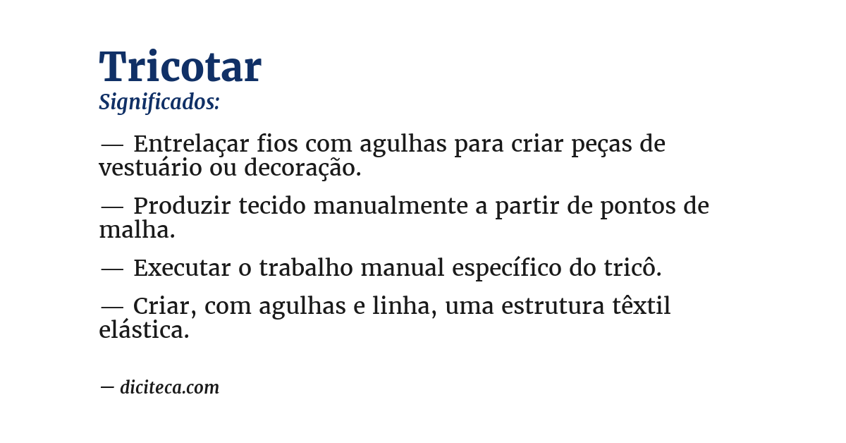 Significado de tricotar