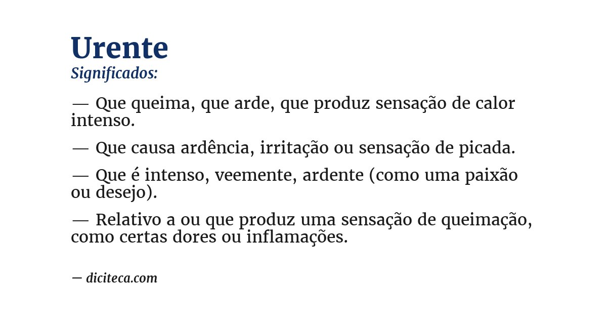 Significado de urente