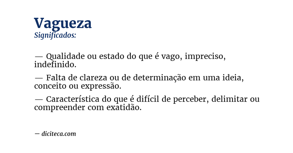 Significado de vagueza