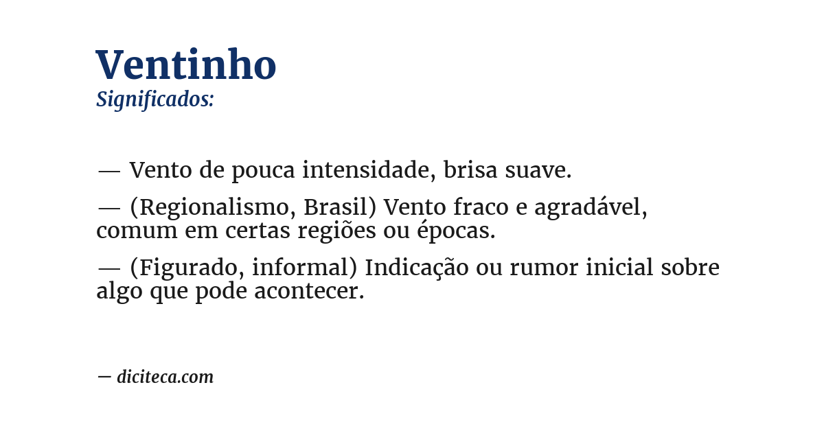 Significado de ventinho