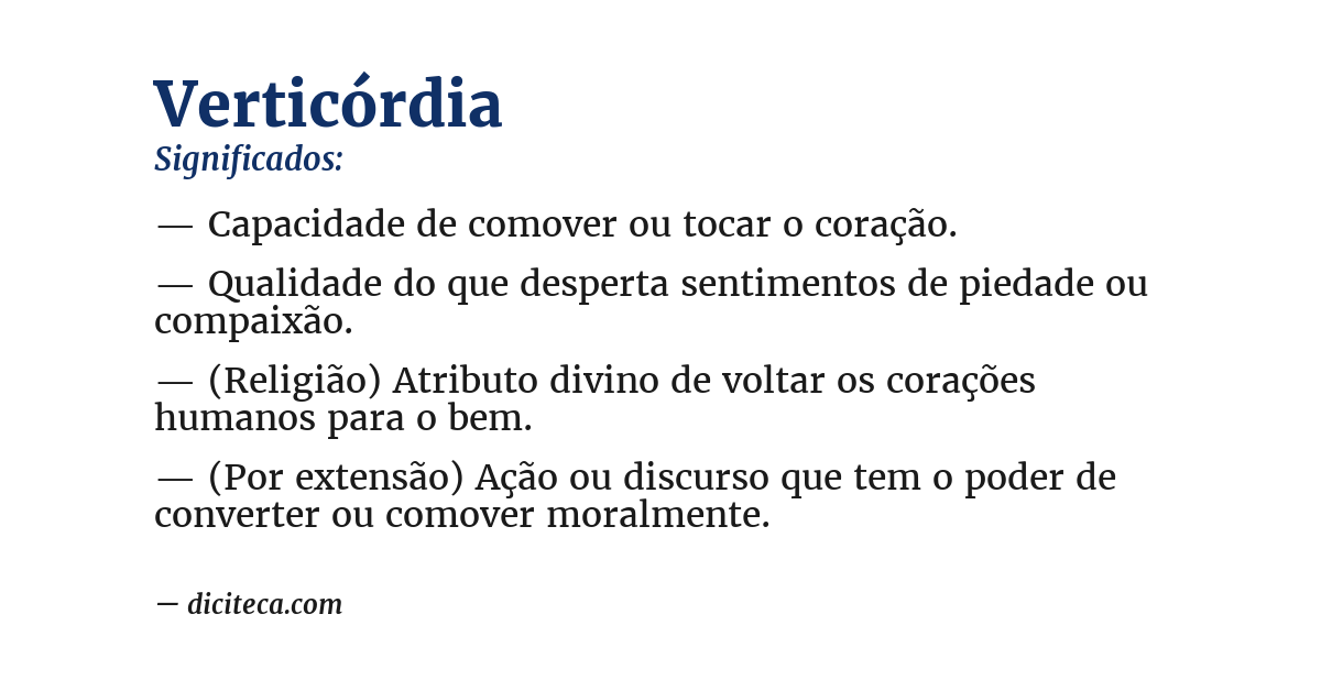 Significado de verticórdia