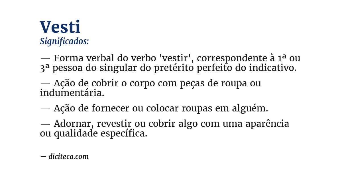 Significado de vesti