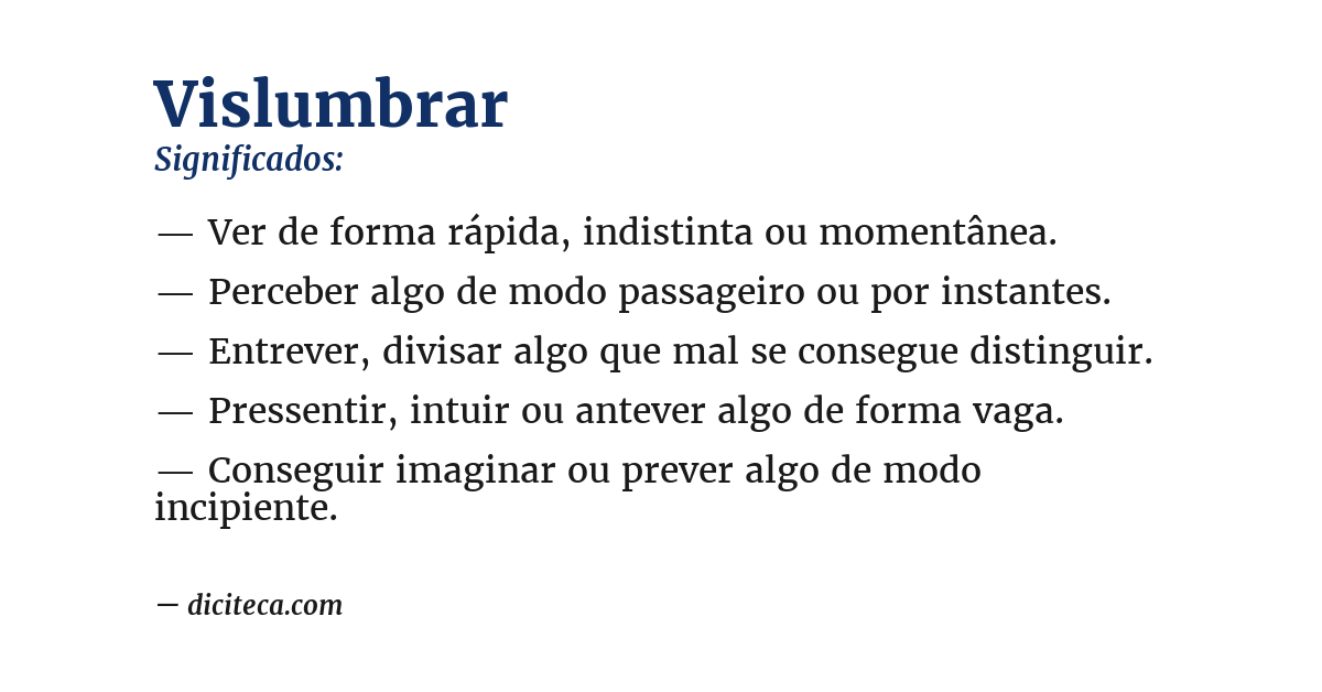 Significado de vislumbrar