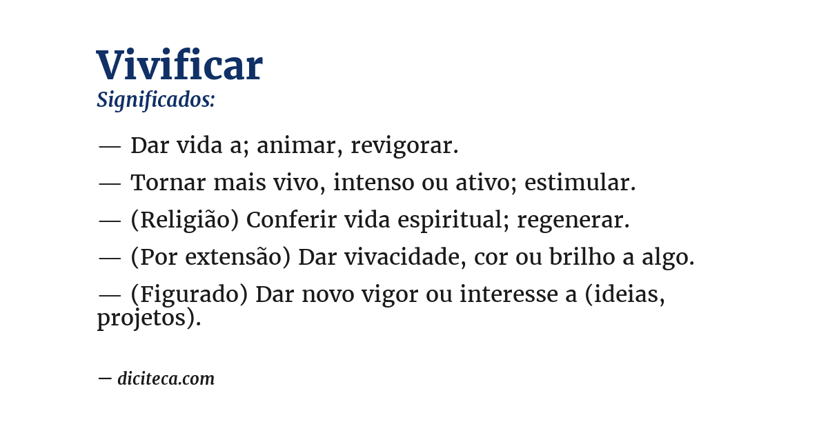 Significado de vivificar