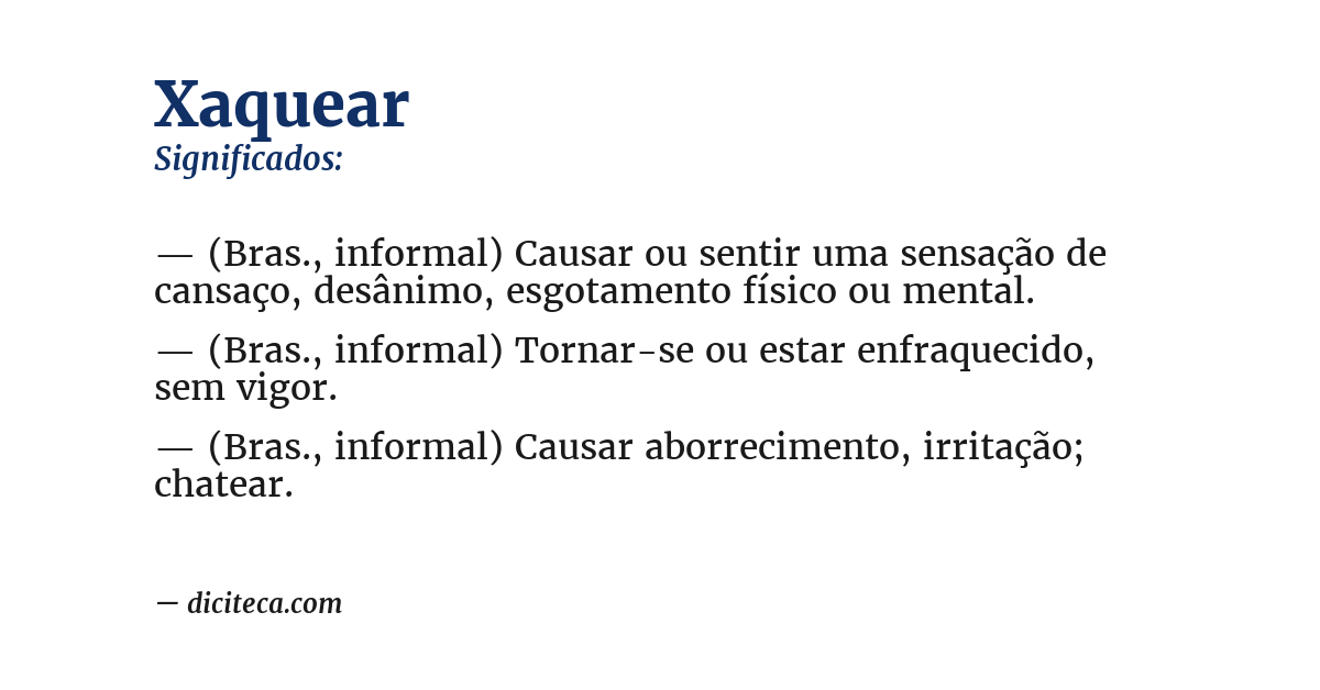 Significado de xaquear
