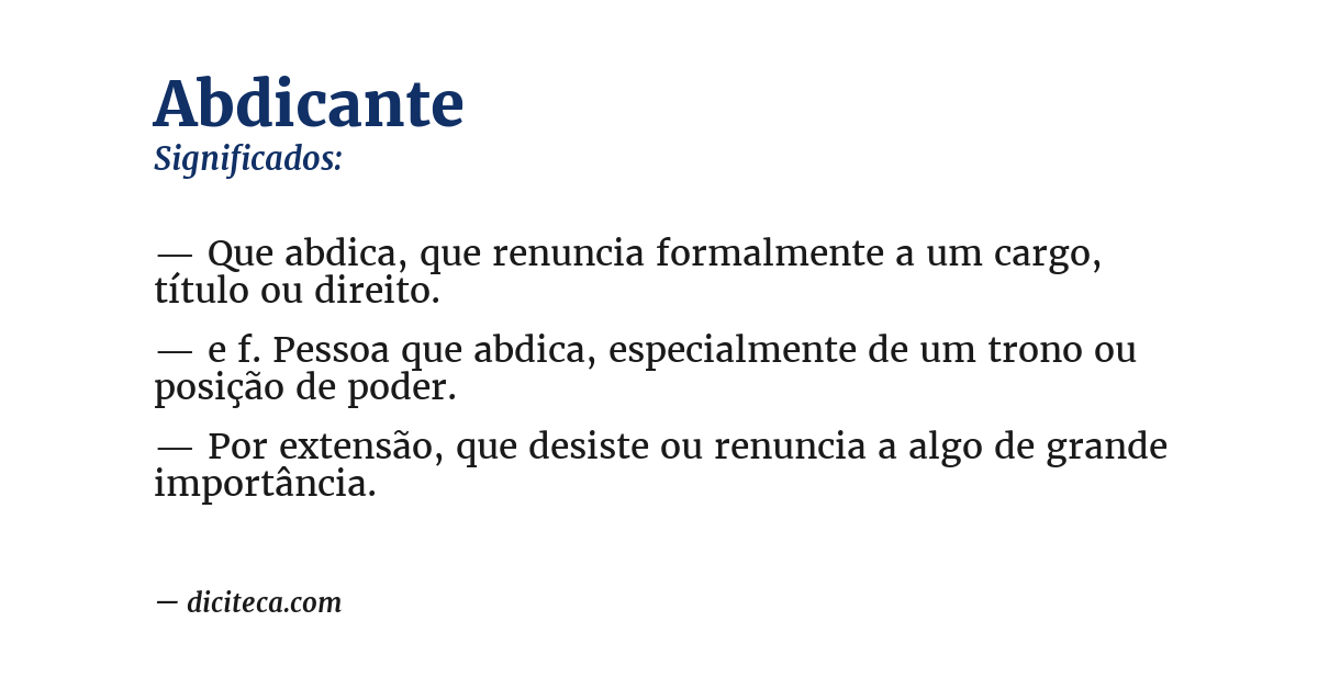 Significado de abdicante
