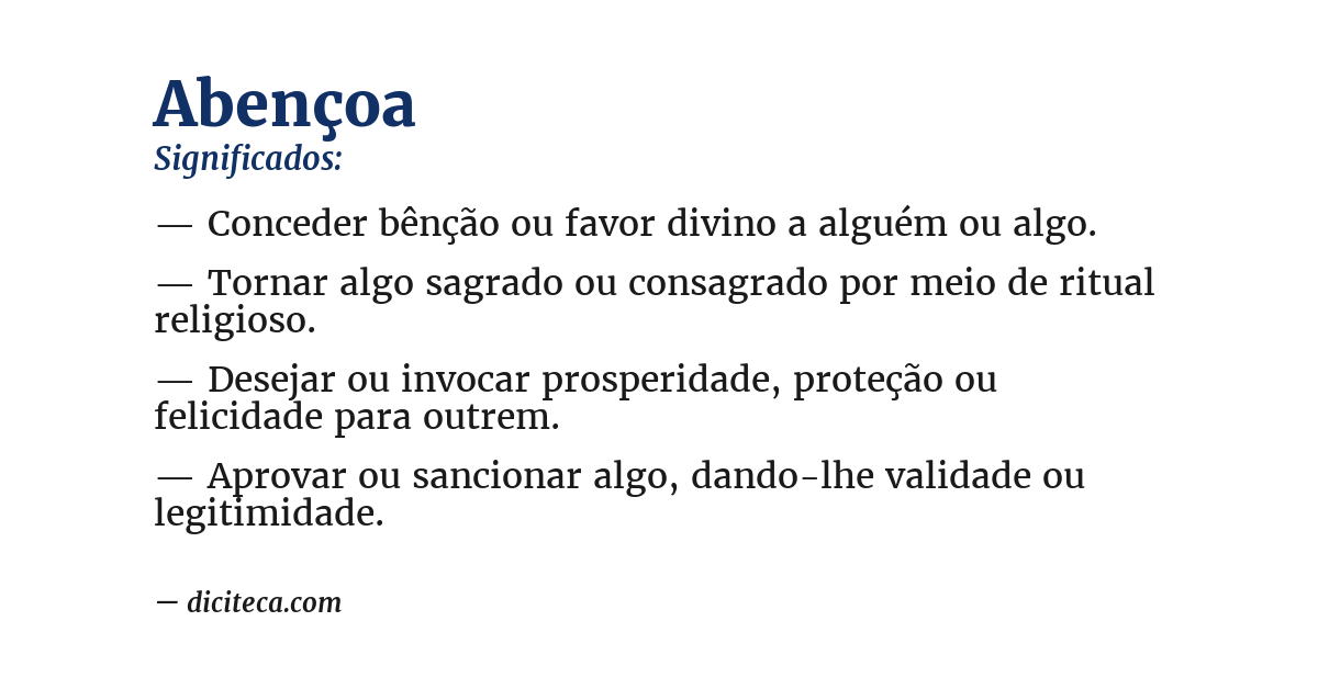 Significado de abençoa