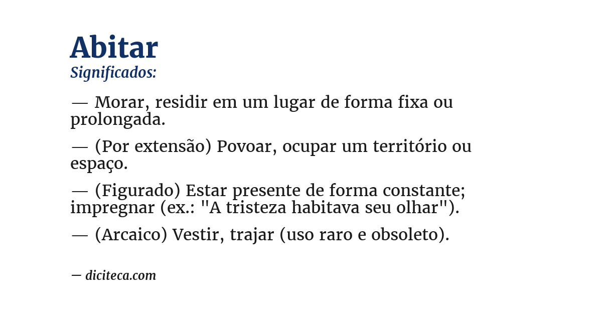Significado de abitar