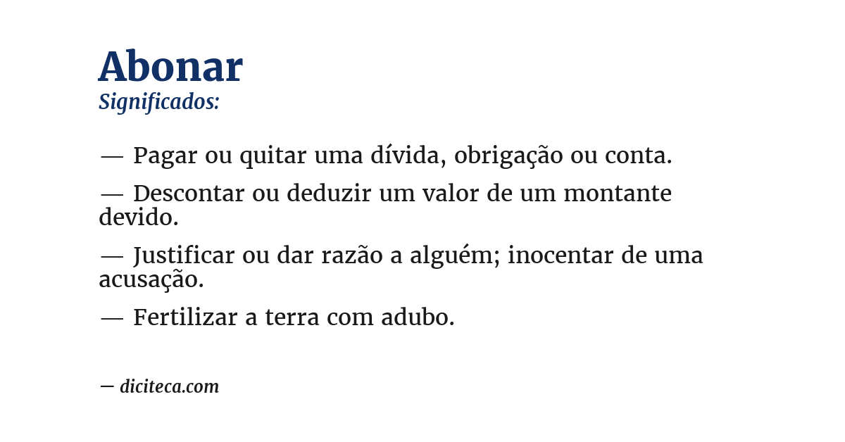 Significado de abonar