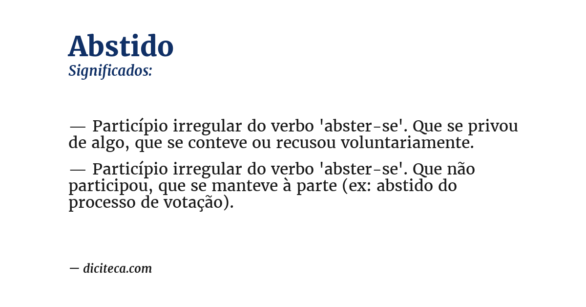 Significado de abstido