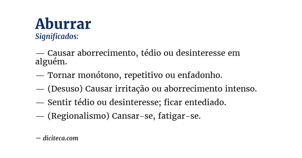 Significado de aburrar