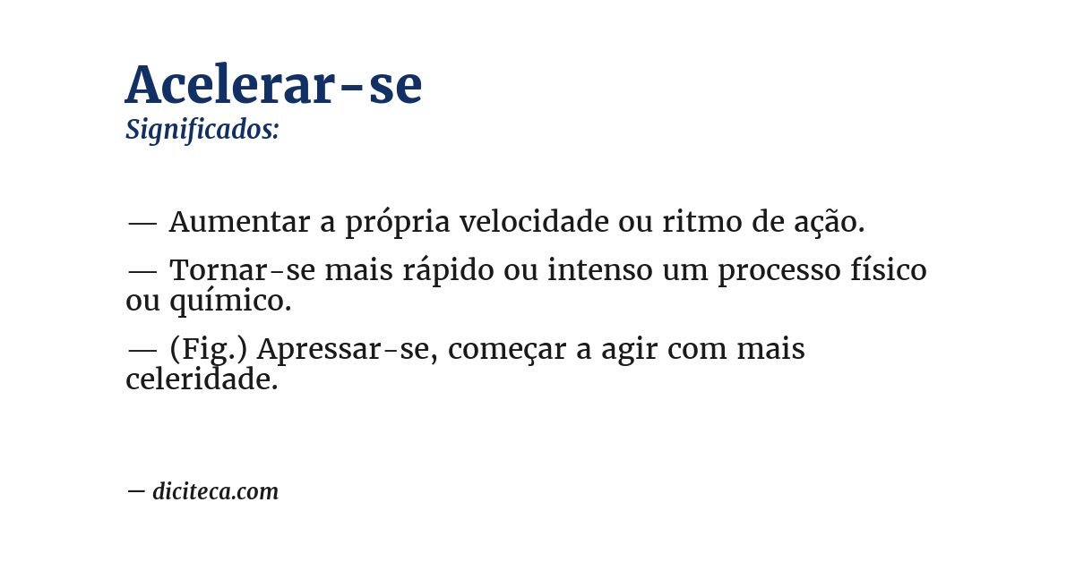 Significado de acelerar-se