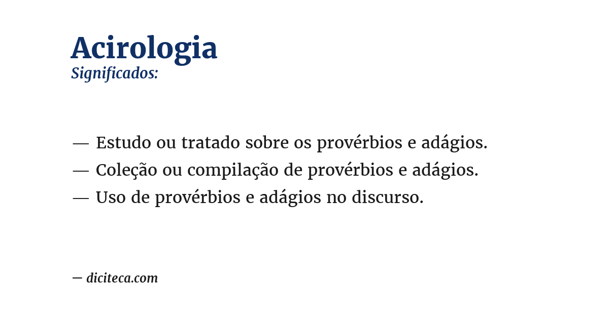 Significado de acirologia