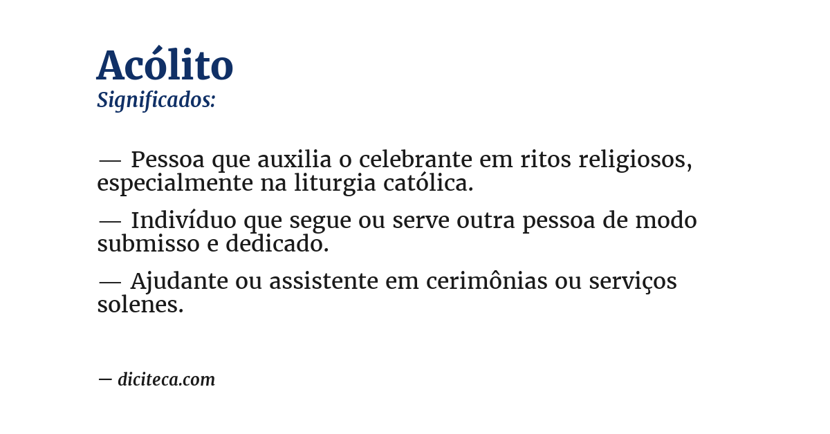 Significado de acólito