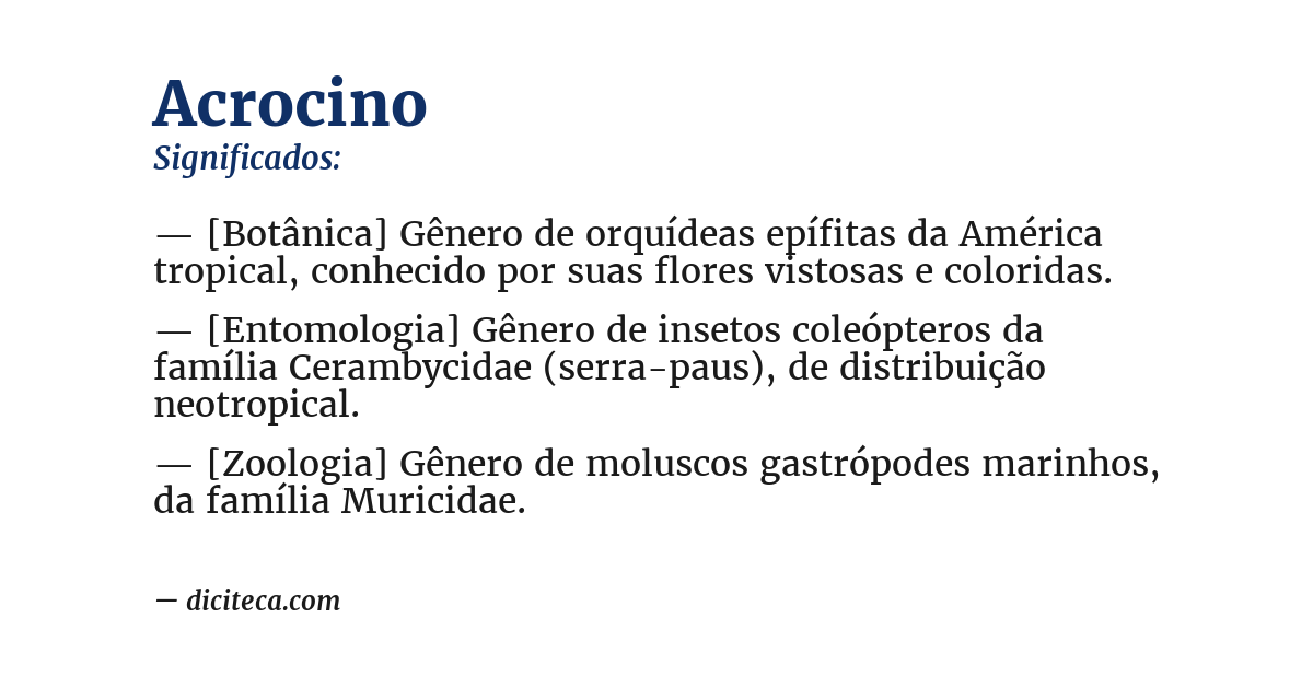 Significado de acrocino