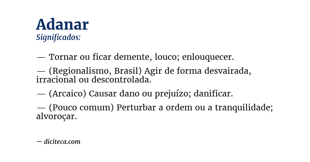 Significado de adanar
