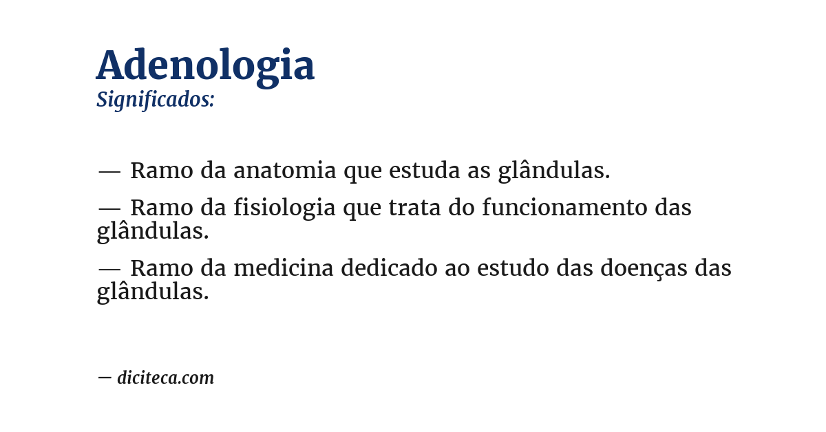 Significado de adenologia