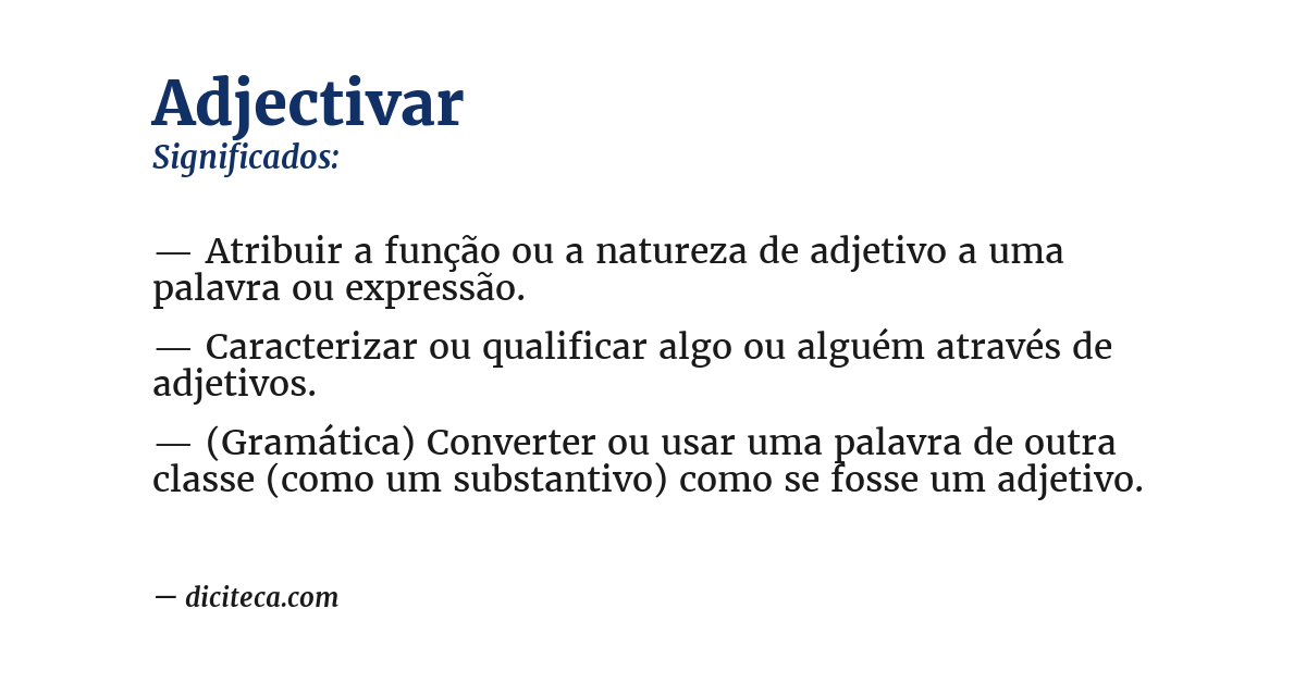 Significado de adjectivar