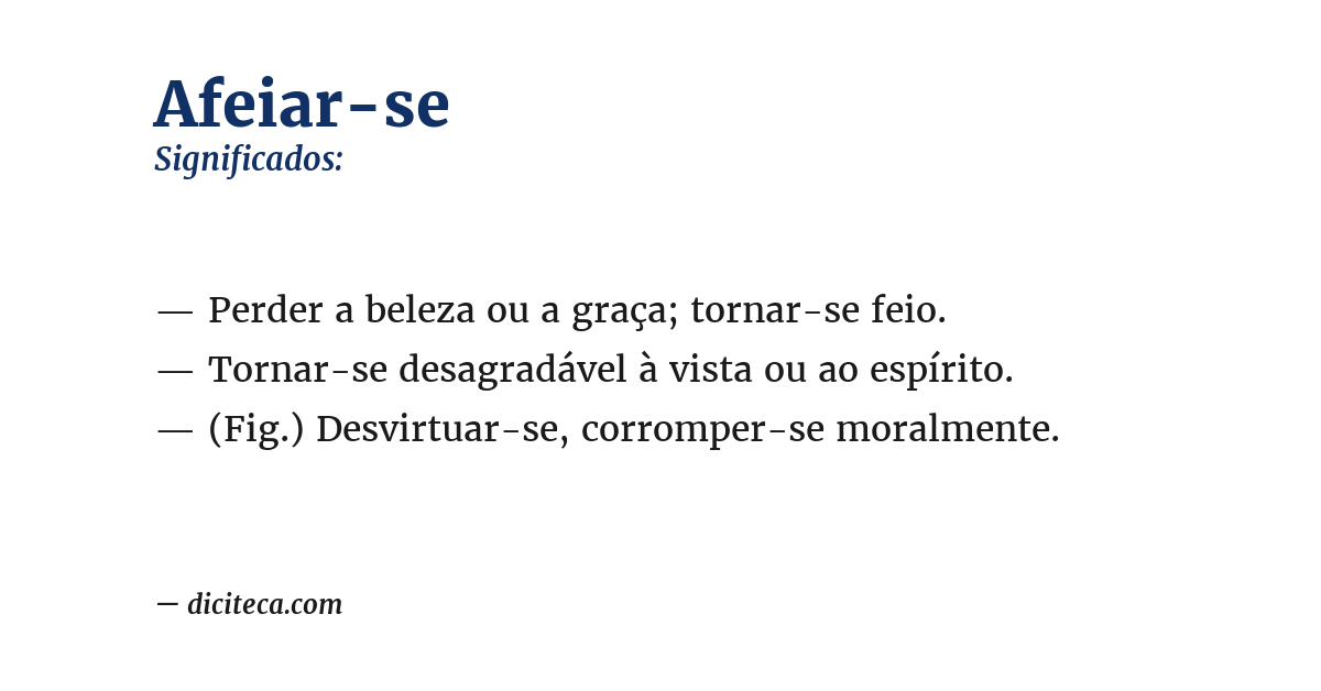 Significado de afeiar-se