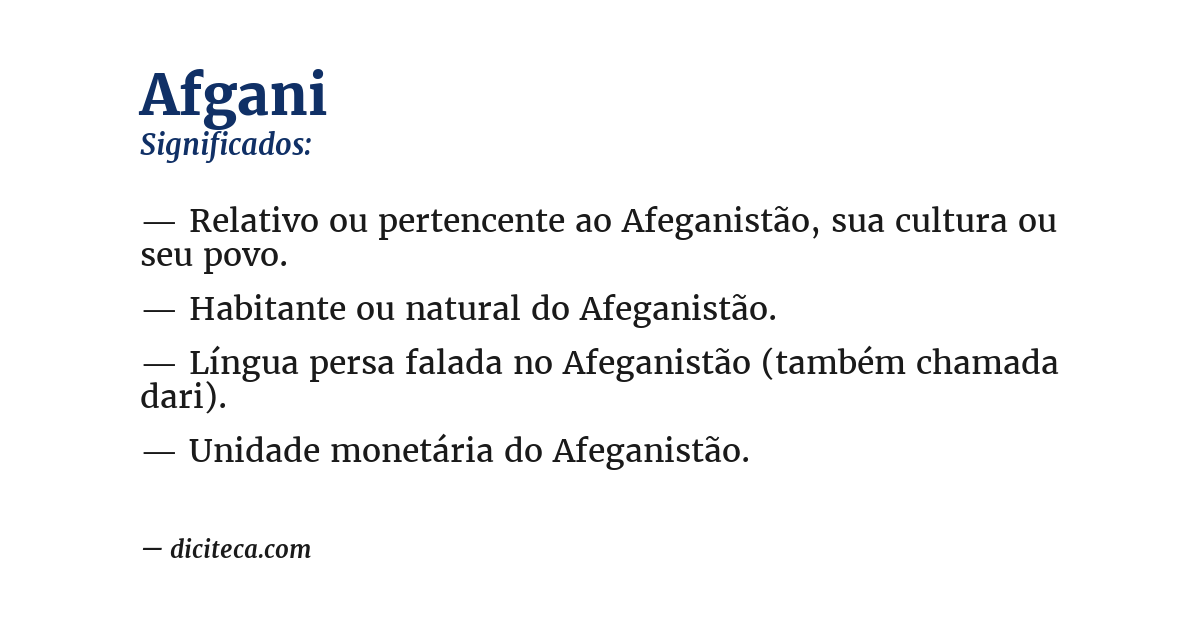 Significado de afgani