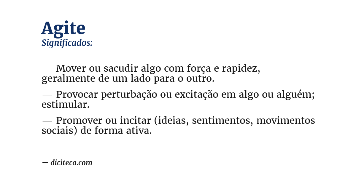 Significado de agite