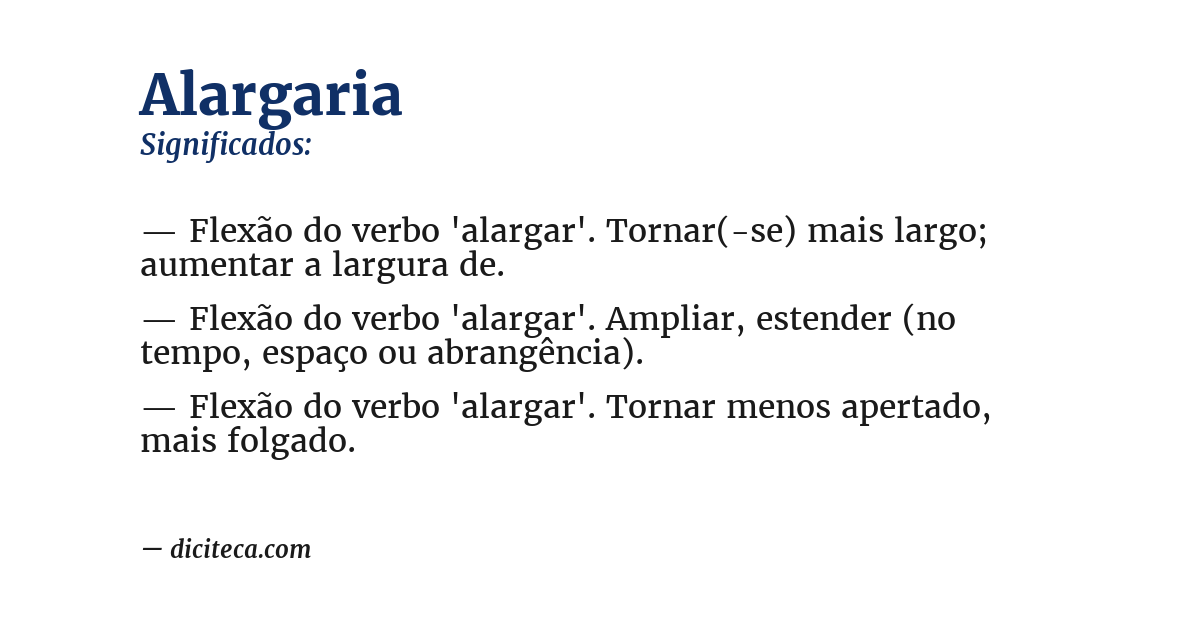 Significado de alargaria