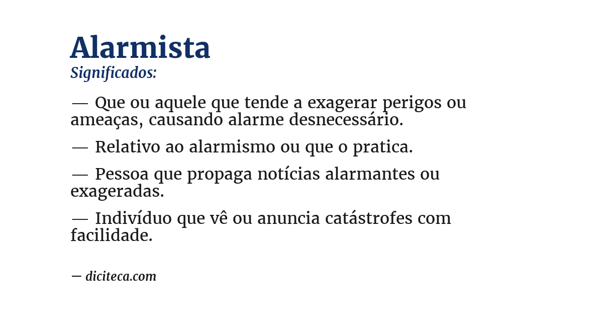 Significado de alarmista