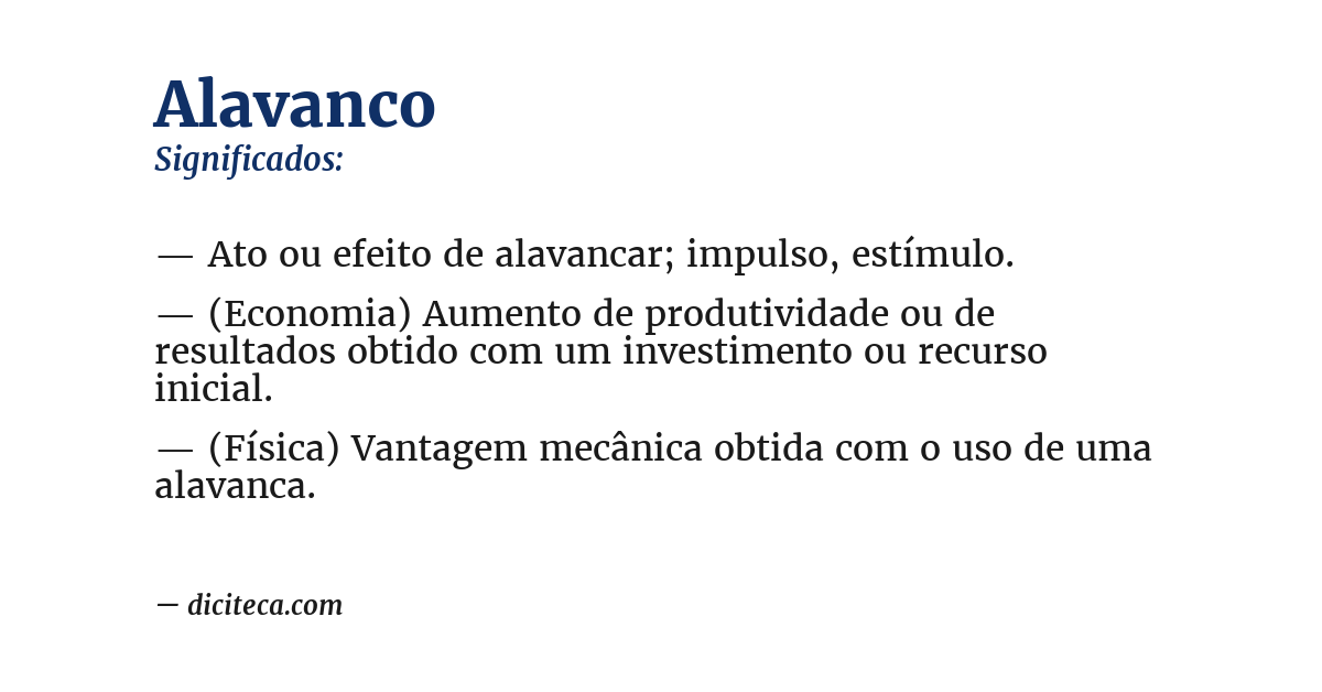 Significado de alavanco