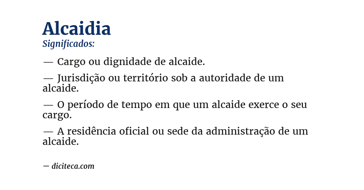 Significado de alcaidia