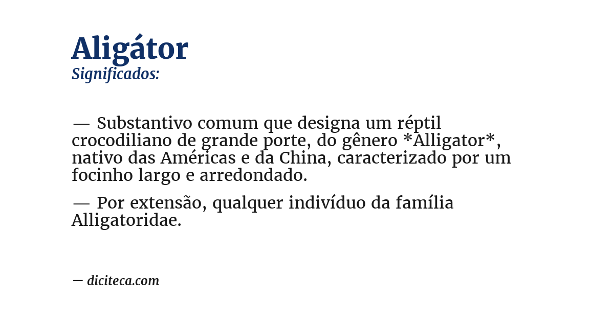 Significado de aligátor