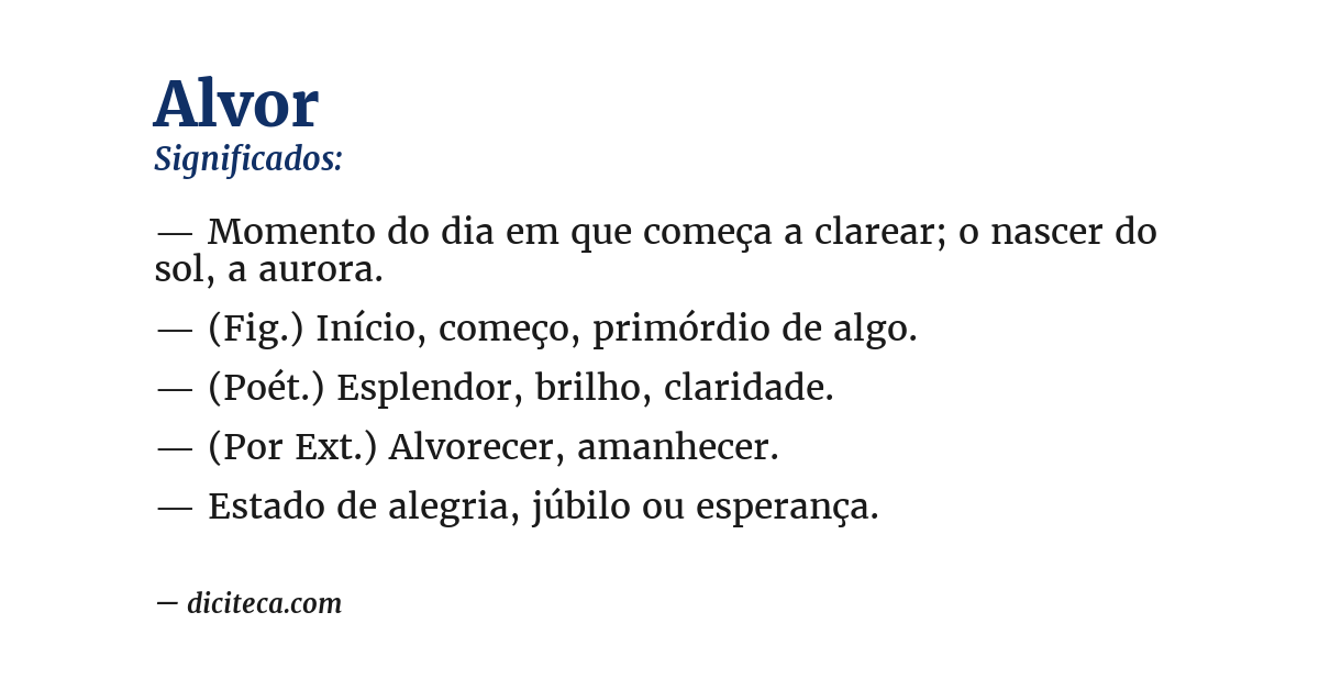 Significado de alvor