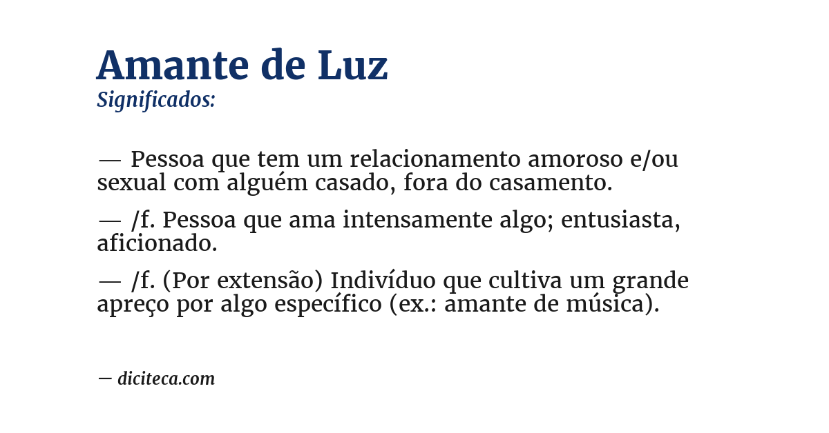 Significado de amante de luz