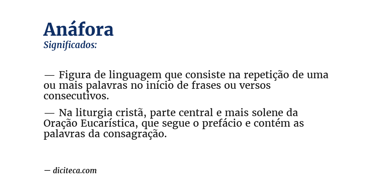 Significado de anáfora