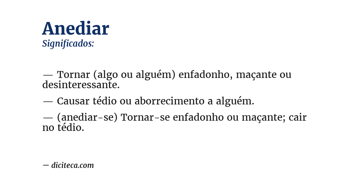 Significado de anediar