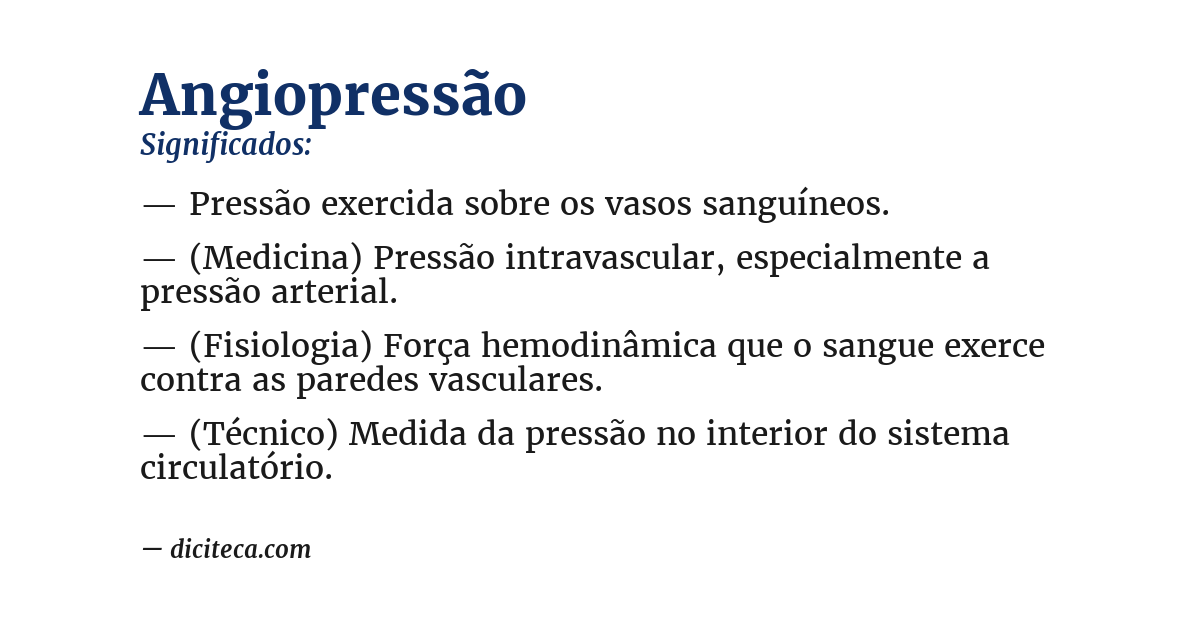 Significado de angiopressão