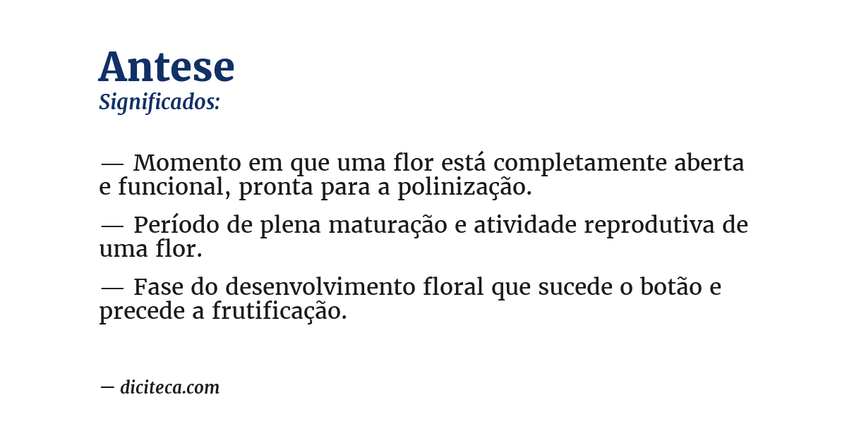 Significado de antese