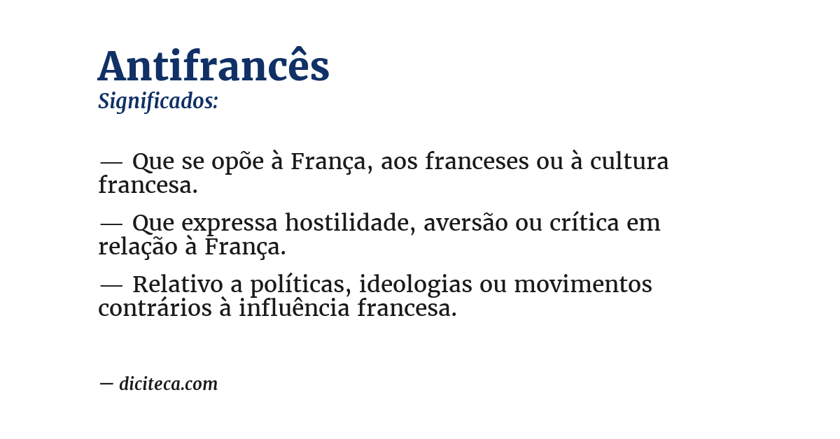 Significado de antifrancês