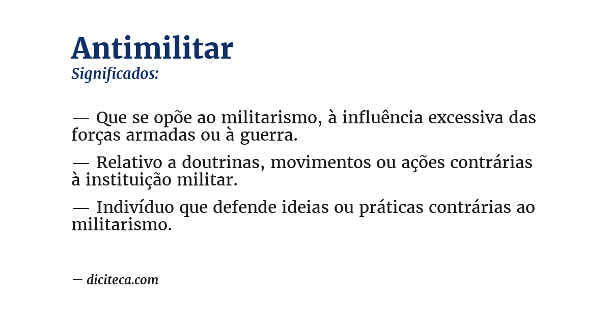 Significado de antimilitar