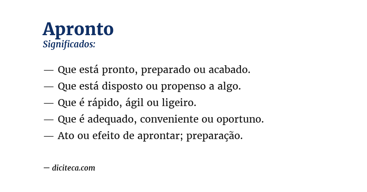 Significado de apronto