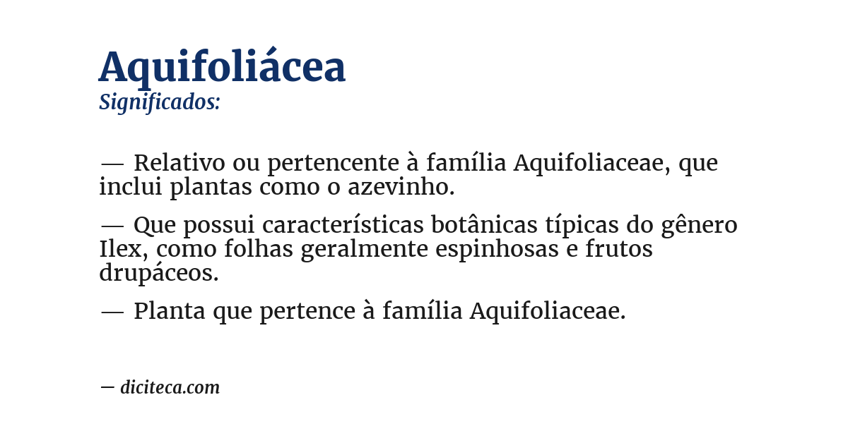 Significado de aquifoliácea