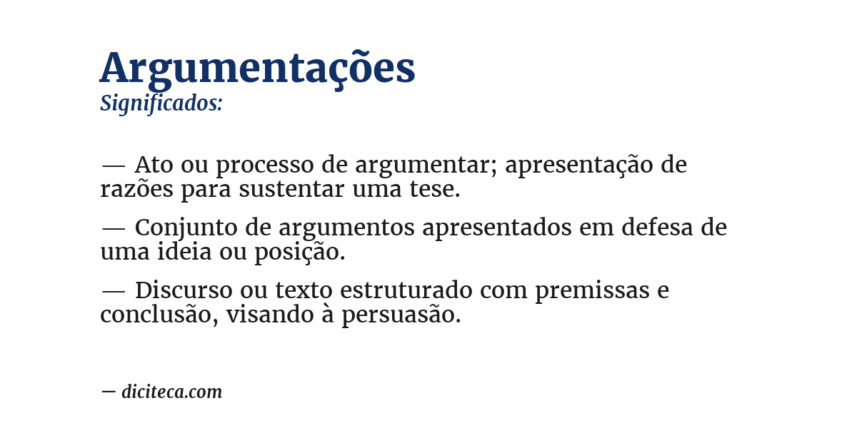 Significado de argumentações