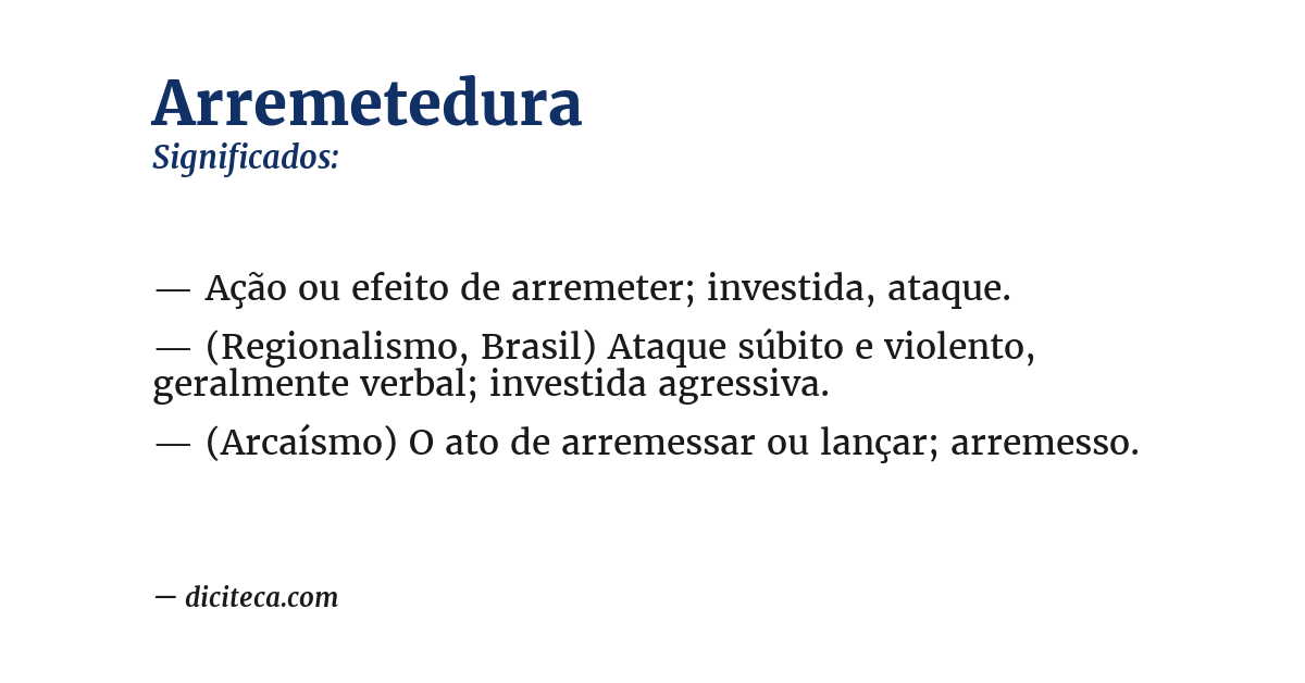Significado de arremetedura