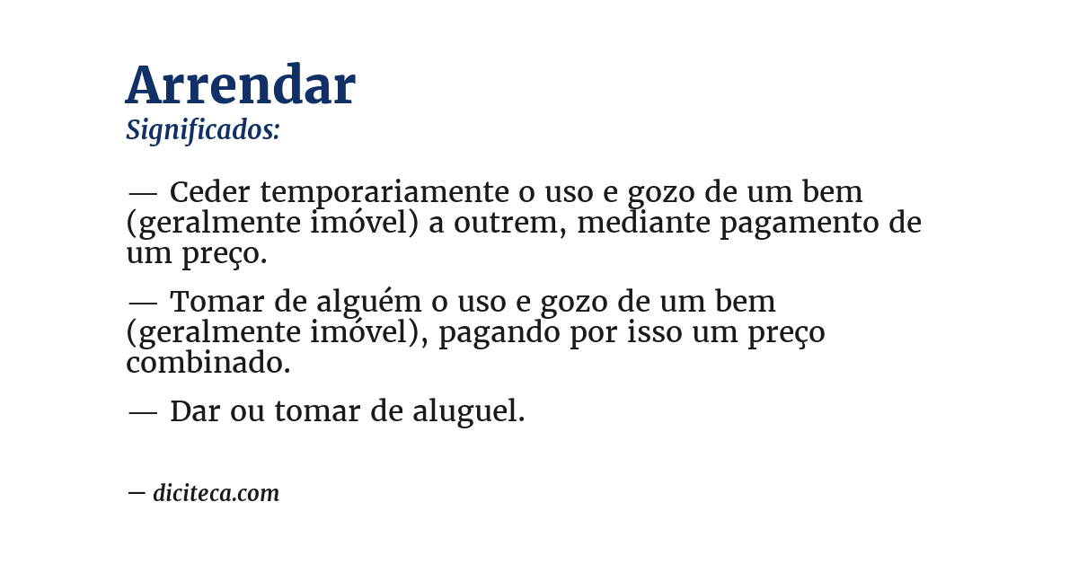 Significado de arrendar