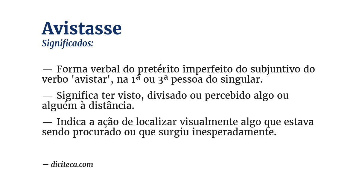 Significado de avistasse