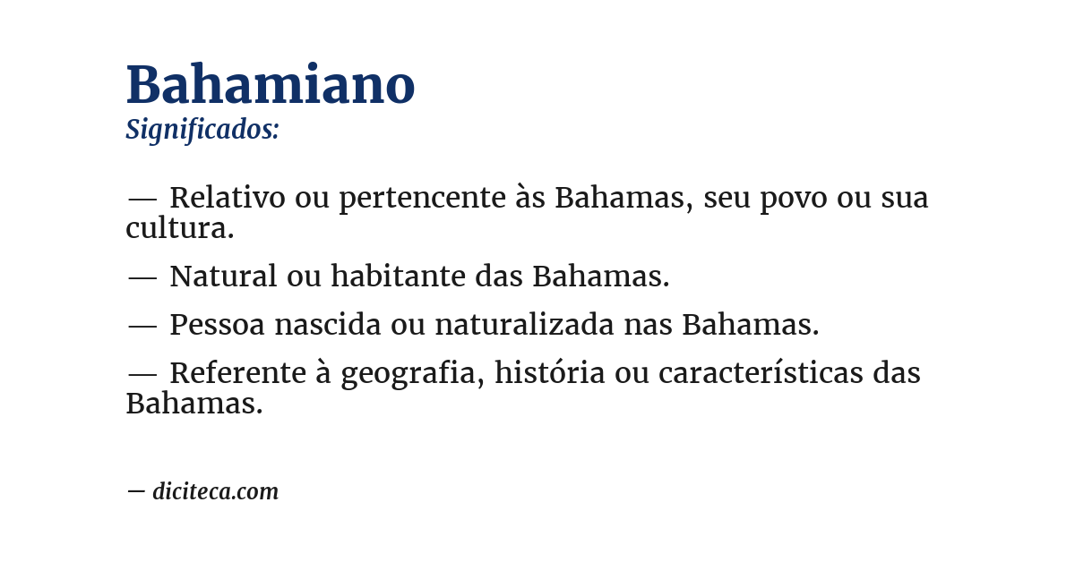 Significado de bahamiano