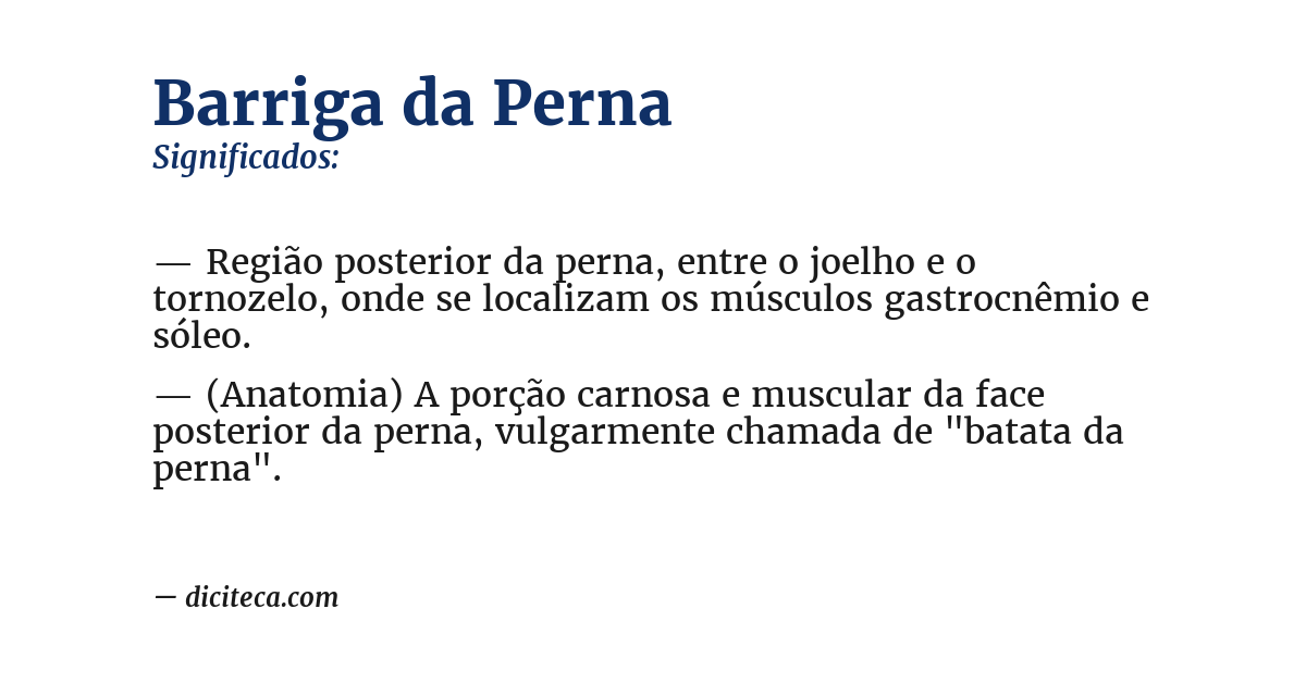 Significado de barriga da perna