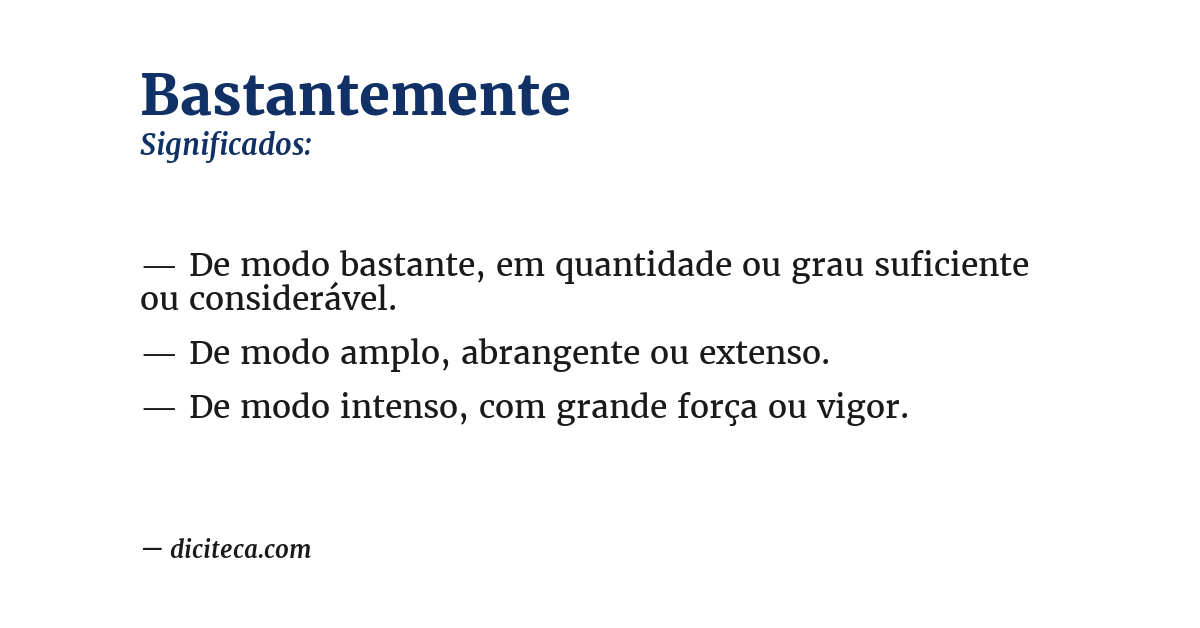 Significado de bastantemente