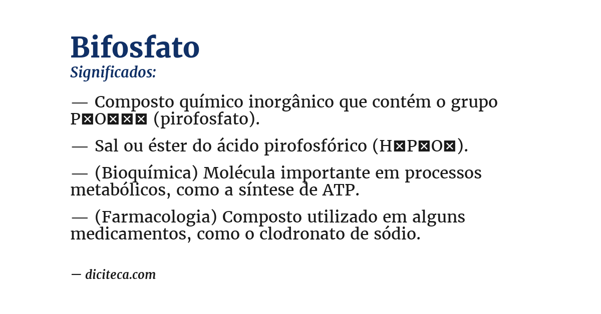 Significado de bifosfato