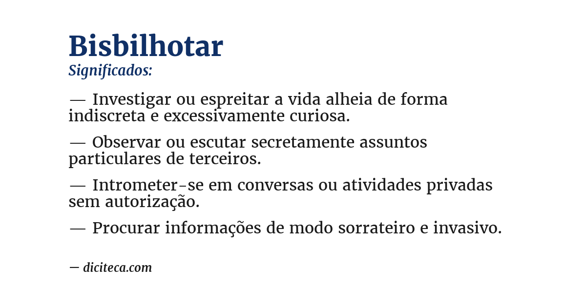 Significado de bisbilhotar