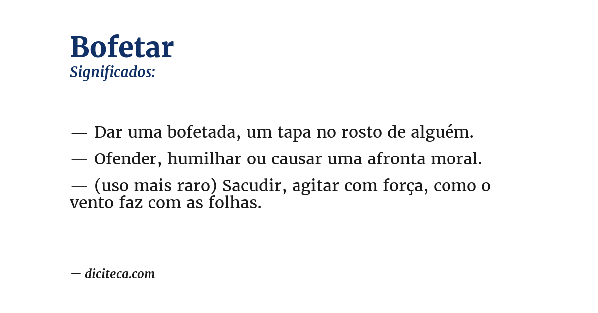 Significado de bofetar